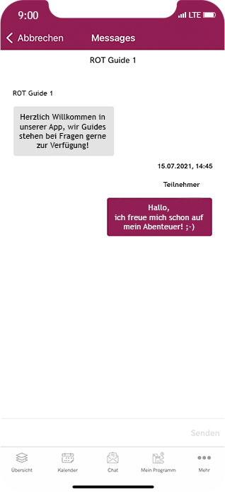 Screenshot Chat App Lebensstil
