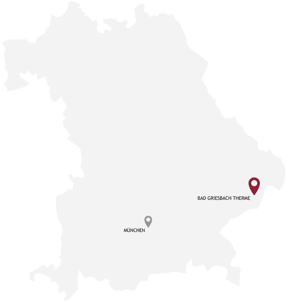 Grafik Landkarte mit Standort Bad Griesbach Therme